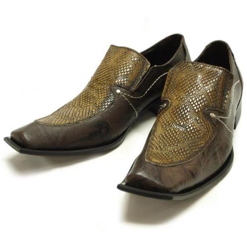 Fiesso  Brown Genuine Leather Loafer Shoes FI6420